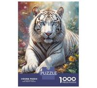 Rompecabezas Difícil para Adultos De 1000 Piezas White Tiger with Blue Eyes Rompecabezas para Adultos Juego Familiar Difícil Gran Regalo para Jugar 52x38cm/1000pcs