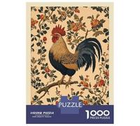 Rompecabezas Difícil para Adultos De 1000 Piezas William Morris Rooster Floral Rompecabezas para Adultos Juego De Ingenio Carrera De Velocidad De Manos Desafío Educativo 52x38cm/1000pcs