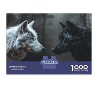 Rompecabezas Difícil para Adultos De 1000 Piezas Wolf Blue Eyes Rompecabezas para Adultos Juegos Relajantes Regalo De Cumpleaños Desafío Educativo 38x26cm/1000pcs