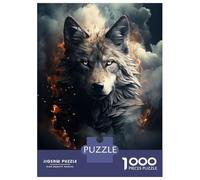 Rompecabezas Difícil para Adultos De 1000 Piezas Wolf on Dark Rompecabezas para Adultos Juguetes De Bricolaje Mejora La Memoria Desafiante De Completar 38x26cm/1000pcs