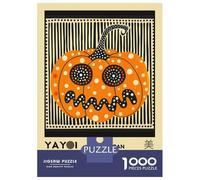 Rompecabezas Difícil para Adultos De 1000 Piezas Yayoi Kusama Pumpkin No.3 Exhibition Art Print Rompecabezas Juego Práctico Una Obra De Arte Regalos para Amigos Y Familiares 52x38cm/1000pcs