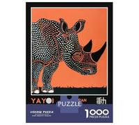 Rompecabezas Difícil para Adultos De 1000 Piezas Yayoi Kusama Rhino No.10 Exhibition Poster Rompecabezas Juego Práctico Una Obra De Arte Regalos para Amigos Y Familiares 52x38cm/1000pcs