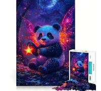 Rompecabezas difícil para Adultos Hada Panda con Estrella en Bosque Encantado, 1000 Piezas Mejora la Memoria Juego Relajante Corte (50x75cm)
