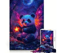 Rompecabezas difícil para Adultos Hada Panda con Estrella en Bosque Encantado, 1000 Piezas Mejora la Memoria Juego Relajante Corte (50x75cm)