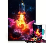 Rompecabezas difícil para Adultos Lanzamiento del Transbordador Espacial al Espacio, 1000 Piezas Mejora la Memoria, Calma, Escape, Bordes Ajustados 38x26cm