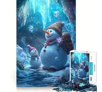 Rompecabezas difícil para Adultos Muñecos de Nieve en una Cueva de Hielo de 1000 Piezas Mejora la Memoria, relaja la Mente, Bordes Afilados y Elegante Regalo Ideal (38x26cm)