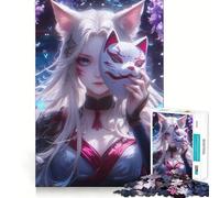 Rompecabezas difícil para Adultos Mystic Kitsune Girl Gaze de 1000 Piezas Juguete de diseño 38x26cm
