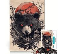 Rompecabezas difícil para Adultos Oso Panda al Atardecer, Japón, 1000 Piezas, con Memoria, fácil de armar, Ideal para el Ocio, Regalo artístico (38x52cm)