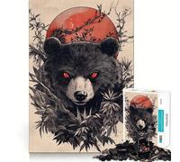Rompecabezas difícil para Adultos Oso Panda al Atardecer, Japón, 1000 Piezas, con Memoria, fácil de armar, Ideal para el Ocio Regalo artístico (50x75cm)