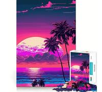 Rompecabezas difícil para Adultos Paisajes de Playa al Atardecer de 1000 Piezas, Juguete de lógica, vínculo Familiar, Corte de precisión, cálida Sorpresa 38x26cm