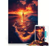Rompecabezas difícil para Adultos Paseo por la Playa al Atardecer de 1000 Piezas, Juguete de lógica, vínculo Familiar, Corte de precisión, cálida Sorpresa 50x75cm