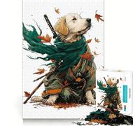 Rompecabezas difícil para Adultos Perro samurái con Hojas de otoño de 1000 Piezas Requiere atención, estimula la Calma, es fácil de Usar clásico (50x75cm)