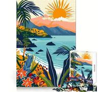 Rompecabezas difícil para Adultos Playa Tropical al Atardecer en Las Islas Eolias, Italia, 1000 Piezas Desarrollo Cerebral Diversión Tranquila Fácil de armar Regalo Ideal (38x52cm)