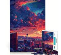 Rompecabezas difícil para Adultos Puesta de Sol en Las Vegas, Nevada de 1000 Piezas, de Logic Toy Family Bond, Corte de precisión, Sorpresa cálida 38x52cm
