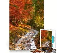 Rompecabezas difícil para Adultos Río en Bosque Otoñal de 1000 Piezas, para desarrollar la Habilidad, Ideal para Toda la Familia (38x52cm)