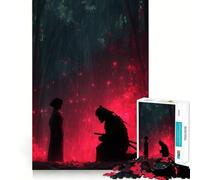 Rompecabezas difícil para Adultos: Samurái y Mujer en el Bosque Rojo, 1000 Piezas Juguete Intelectual Tiempo de Ocio Corte de Calidad (38x26cm)