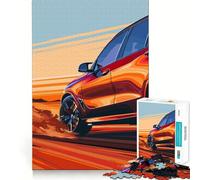 Rompecabezas difícil para Adultos SUV BMW Rojo a Toda Velocidad, 1000 Piezas, Rompecabezas Mental, Arte Relajante, (38x52cm)