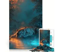 Rompecabezas difícil para Adultos Tigre descansando Junto al Agua, 1000 Piezas, Juego de Habilidad, Tiempo en Familia, Arte de Corte preciso, Coleccionable (38x52cm)