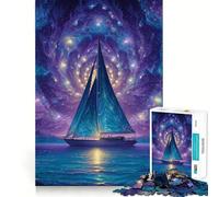 Rompecabezas difícil para Adultos: Velero bajo un Cielo Estrellado, 1000 Piezas Juguete de lógica Fina Divertido y Relajante Bordes limpios Regalo Original (38x26cm)