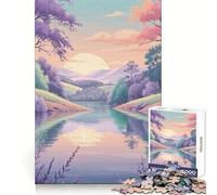 Rompecabezas difícil Pastel Lake Serenity para Adultos, 1000 Piezas, Memory Lift, fácil de armar, Ideal para el Ocio, Regalo artístico (50x75cm)