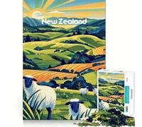 Rompecabezas difícil Pastizos de Nueva Zelanda para Adultos, 1000 Piezas, Juguete de lógica Tren de la Paz, Corte Suave, Regalo Premium (50x75cm)