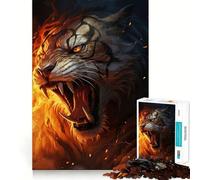 Rompecabezas difícil Perro del Infierno Rugiente para Adultos, 1000 Piezas, Juguete de lógica Pura, Actividad para el hogar, Corte Limpio, Regalo Encantador (38x26cm)