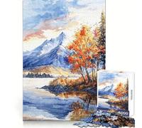 Rompecabezas difícil Picos del Lago otoñal para Adultos, 1000 Piezas, desafío Inteligente, Ocio, Escape, Cierre Fino, Regalo considerado (38x26cm)