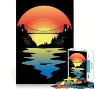 Rompecabezas difícil Puente al Atardecer para Adultos, 1000 Piezas, Juguete de lógica, vínculo Familiar, Corte de precisión, cálida Sorpresa 50x75cm