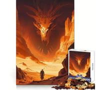 Rompecabezas difícil Puerta del Dragón de Arena para Adultos, 1000 Piezas, Juguete de lógica Fina, diversión Tranquila, Bordes limpios, Regalo considerado (38x52cm)