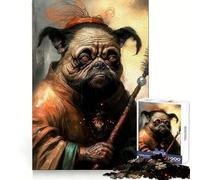 Rompecabezas difícil Pug Monk para Adultos, 1000 Piezas, Memory Lift, fácil de armar, Ideal para el Ocio, Regalo artístico (50x75cm)