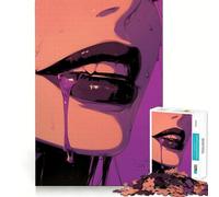 Rompecabezas difícil Purple Drip Art para Adultos, 1000 Piezas, Memory Lift, fácil de armar, Ideal para el Ocio, Regalo artístico (50x75cm)