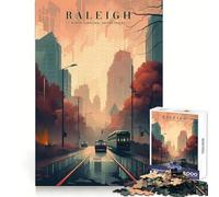 Rompecabezas difícil Raleigh City Vista para Adultos, 1000 Piezas, Rompecabezas Mental, Arte Relajante, (38x52cm)
