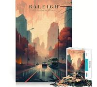 Rompecabezas difícil Raleigh City Vista para Adultos, 1000 Piezas, Rompecabezas Mental, Arte Relajante, (38x52cm)