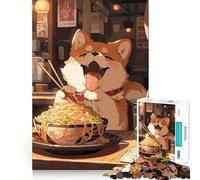 Rompecabezas difícil Ramen Shiba Dog para Adultos, 1000 Piezas, Mejora la Memoria, relaja la Mente, Bordes Afilados, Regalo Elegante (50x75cm)