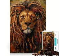 Rompecabezas difícil Rastafari León Jamaica para Adultos 1000 Piezas Rompecabezas Mental Relajante Arte de ensamblaje (38x26cm)