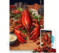 Rompecabezas difícil Red Lobster Feast para Adultos, 1000 Piezas, Mejora la Memoria, relaja la Mente, Bordes Afilados, Regalo Elegante (50x75cm)