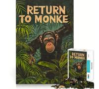 Rompecabezas difícil Regresa al Mono chimpancé para Adultos, 1000 Piezas, Juguete de lógica Fina, diversión Tranquila, Bordes limpios, Regalo considerado (38x52cm)