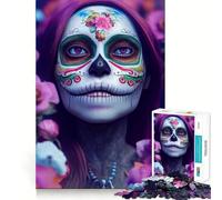 Rompecabezas difícil Reina de Calaveras para Adultos 1000 Piezas Juego Inteligente para el hogar Disfruta del Montaje de la Imagen Regalo Festivo (38x26cm)