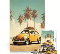 Rompecabezas difícil Retro Beetle on The Beach para Adultos, 1000 Piezas, Juguete de lógica Fina, diversión Tranquila, Bordes limpios, Regalo considerado (50x75cm)