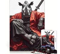 Rompecabezas difícil Rinho Samurai Katana para Adultos, 1000 Piezas, Juguete de lógica Pura, Actividad para el hogar, Corte Limpio, Regalo Encantador (38x26cm)