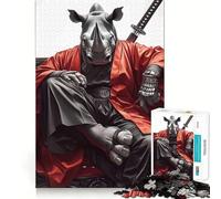 Rompecabezas difícil Rinho Samurai Katana para Adultos, 1000 Piezas, Rompecabezas Mental, Arte Relajante, (50x75cm)