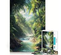 Rompecabezas difícil Río en la Selva para Adultos 1000 Piezas Refuerzo de Memoria Calma Tranquilidad Corte Suave Regalo clásico (50x75cm)