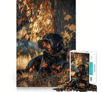 Rompecabezas difícil Rottweiler bajo un árbol para Adultos, 1000 Piezas, Juguete de lógica Fina, Divertido y Tranquilo, con Bordes limpios, Regalo Original (38x52cm)