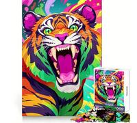 Rompecabezas difícil Rugido de Tigre Arcoíris para Adultos, 1000 Piezas, Mejora la Memoria, relaja la Mente, Bordes Afilados, Regalo Elegante (38x26cm)