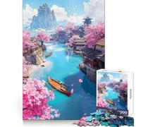 Rompecabezas difícil Sakura Fishing Village para Adultos, 1000 Piezas, Mejora la Memoria, relaja la Mente, Bordes Afilados, Regalo Elegante (50x75cm)
