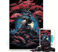 Rompecabezas difícil Sakura Moon Tree para Adultos, 1000 Piezas, Juguete Intelectual, Tiempo Acogedor, Corte de Calidad, (38x26cm)