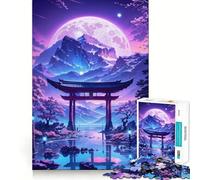 Rompecabezas difícil Sakura Moonlit Lake para Adultos, 1000 Piezas, Juguete Intelectual, Tiempo Acogedor, Corte de Calidad, (38x52cm)