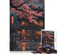 Rompecabezas difícil Sakura Rainy Evening para Adultos, 1000 Piezas, Juego de Habilidad, Tiempo en Familia, Arte de Corte preciso, Coleccionable (38x52cm)