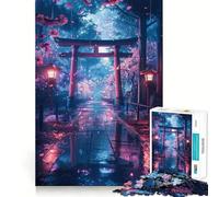 Rompecabezas difícil Sakura Torii Gate para Adultos, 1000 Piezas, Recall Boost Quiet Calm Smooth Cut Classic Gift (38x26cm)