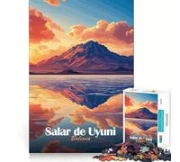 Rompecabezas difícil Salar De Uyuni Sunset para Adultos, 1000 Piezas, Reason Skill Toy Family Time, Precision Cut Art Collectible (38x26cm)